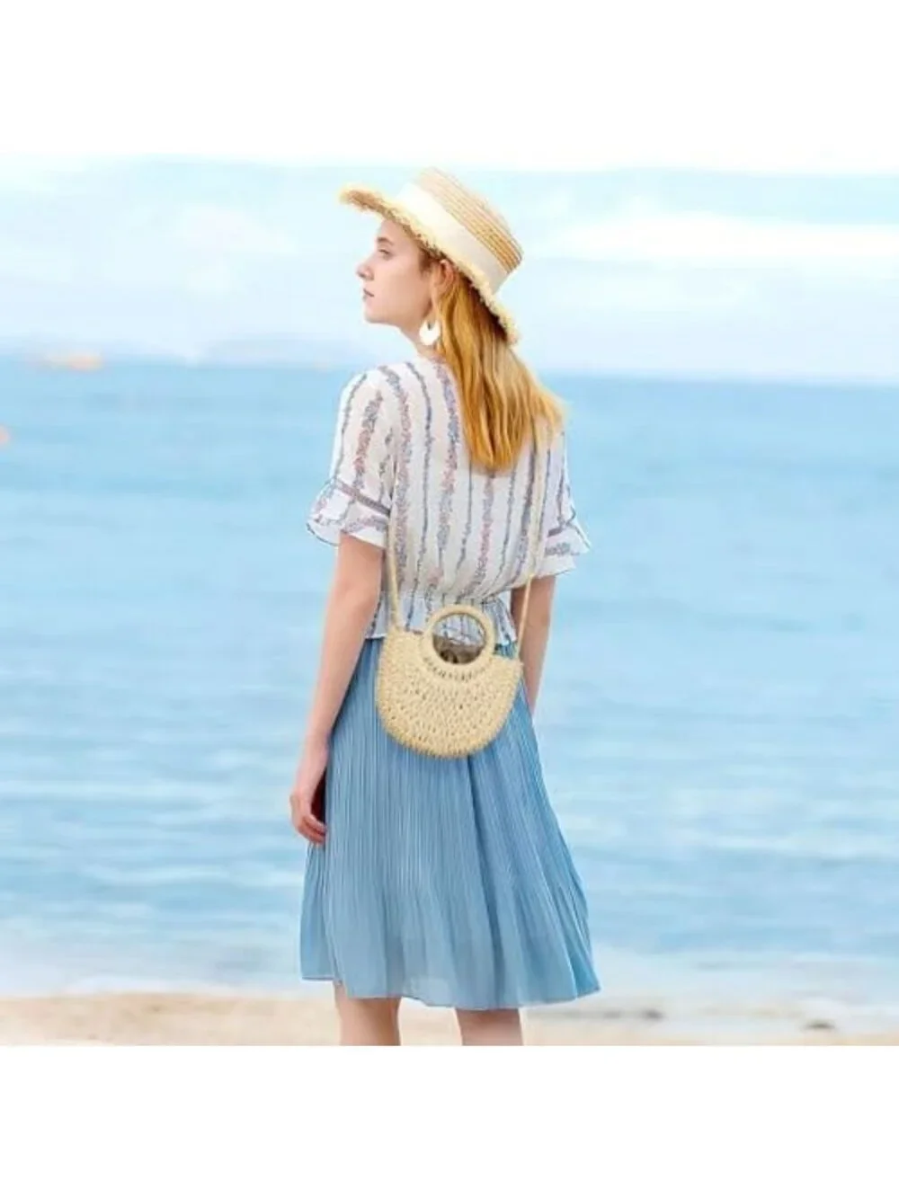 Chic Straw Hobo Bag for Women | Small Crossbody Beach Purse | Woven Rattan